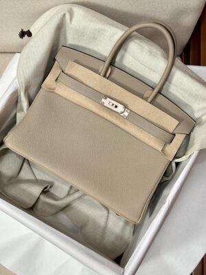 Home Hermès Birkin 30 Gris Tourterelle Togo Palladium Hardware