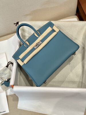 Home Hermès Birkin 25 Blue Jean Togo Palladium Hardware