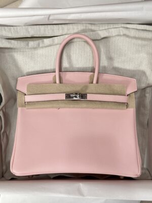 Home Hermès Birkin 25 Rose Sakura Swift Palladium Hardware