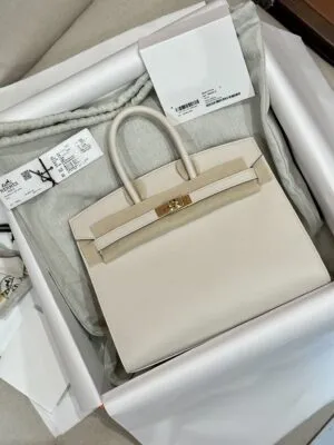 Hermès Birkin 25 Craie Epsom Gold Hardware