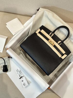 Home Hermès Birkin 25 Noir Epsom Gold Hardware