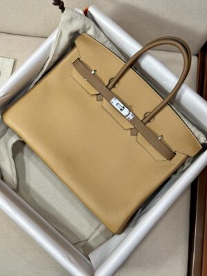 Home Hermès Birkin 35 Biscuit, Alezan, Etoupe Togo Palladium Hardware