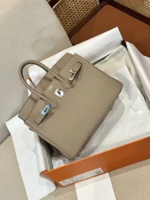 Hermès Birkin 25 Gris Tourterelle Togo With Gold Hardware