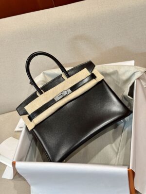 Home Hermès Birkin 30 Noir Box Palladium Hardware
