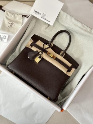 Home Hermès Birkin 25 Chocolate Togo Gold Hardware