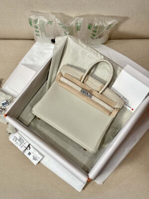 Home Hermès Birkin 25 Beton Crocodile, Togo Palladium Hardware