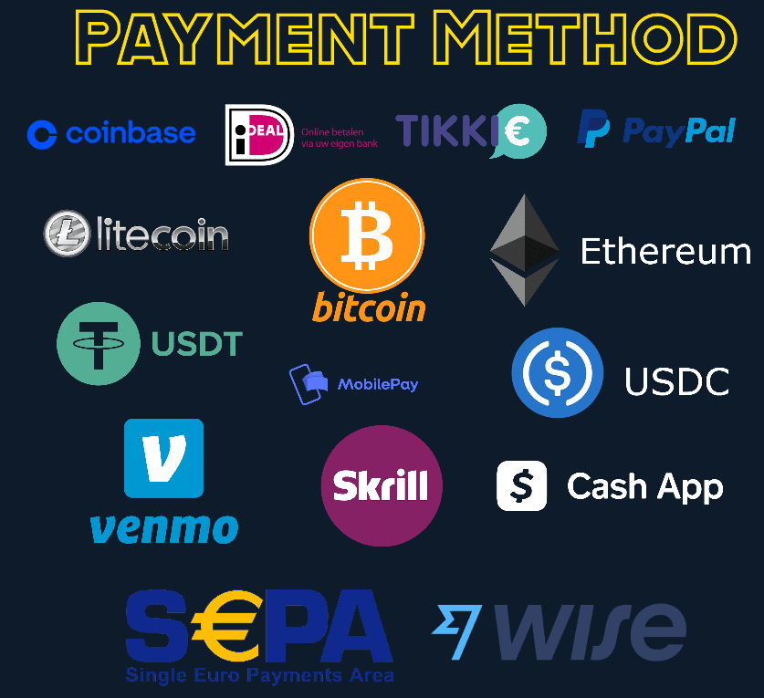 Discreet and secure checkout options including digital wallets and leading cryptocurrencies